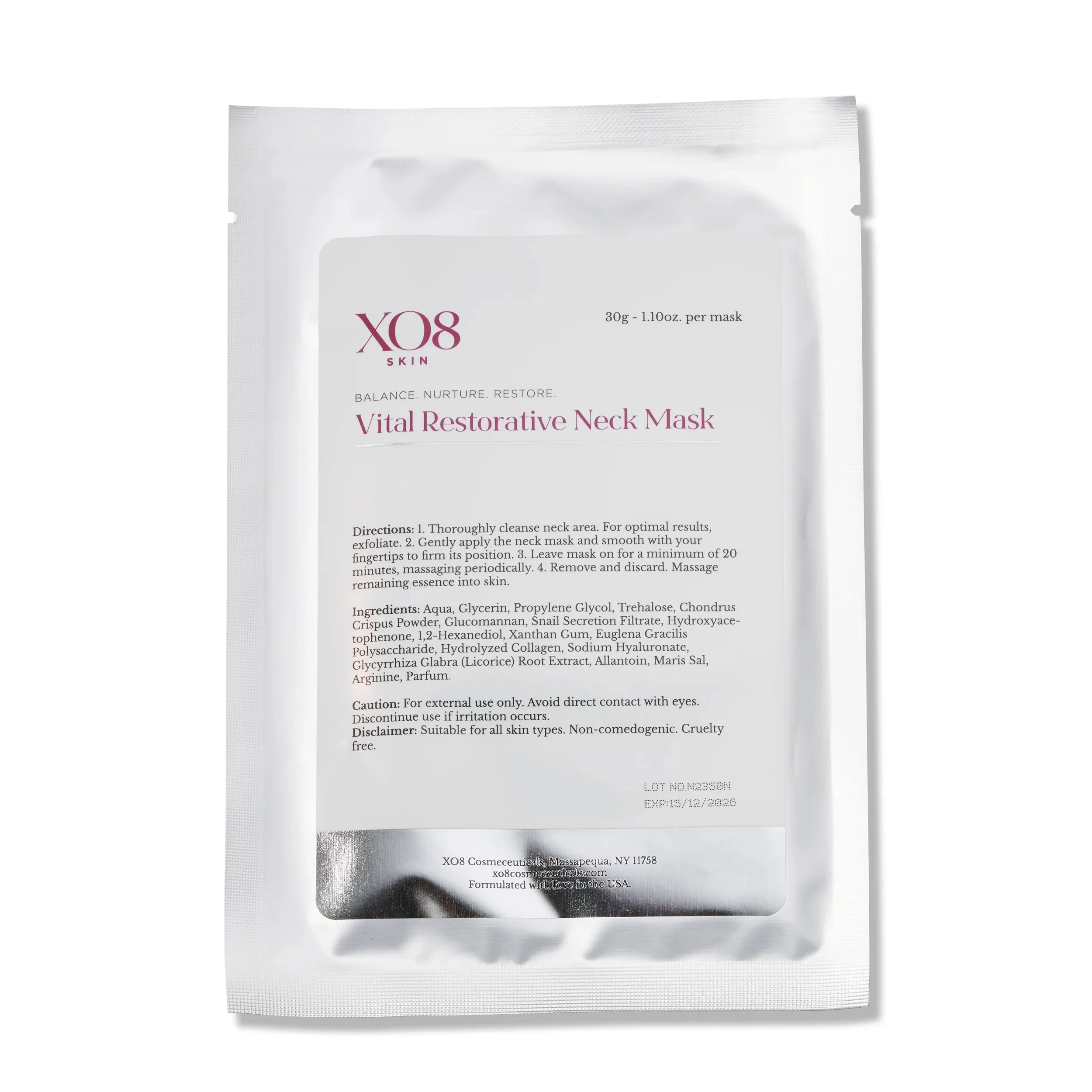 XO8 Vital Restorative Face & Neck Mask Duo